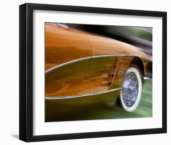 Orange Corvette-Richard James-Framed Art Print