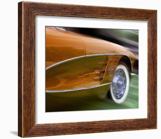 Orange Corvette-Richard James-Framed Art Print