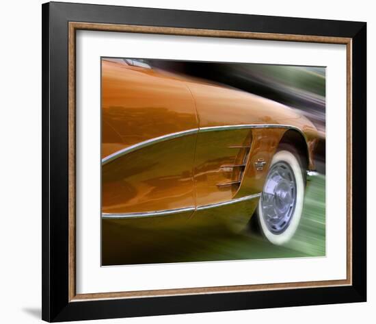 Orange Corvette-Richard James-Framed Art Print