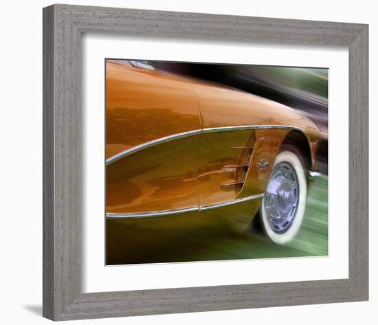 Orange Corvette-Richard James-Framed Art Print