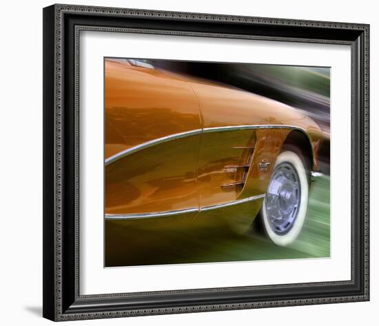 Orange Corvette-Richard James-Framed Art Print