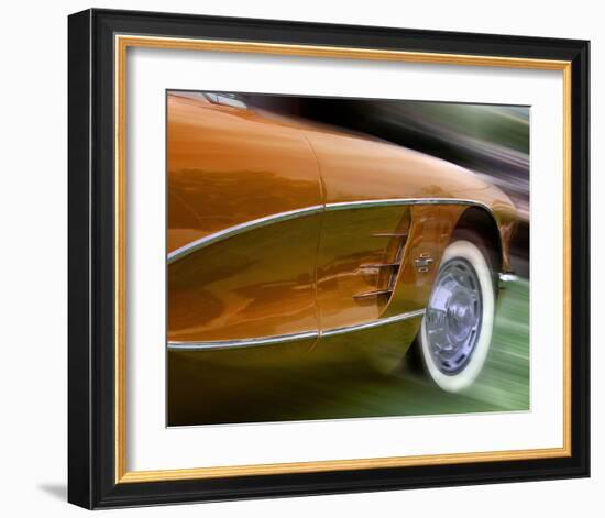 Orange Corvette-Richard James-Framed Art Print