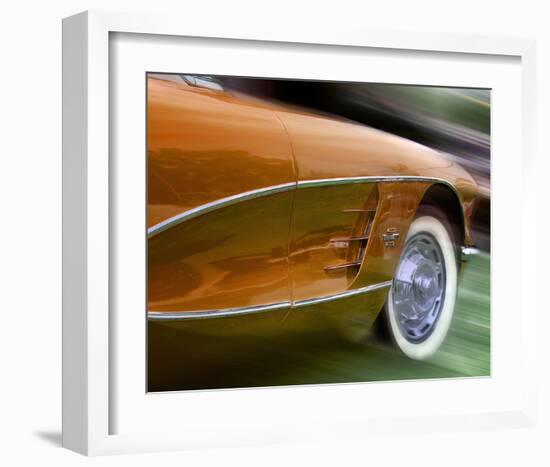 Orange Corvette-Richard James-Framed Art Print