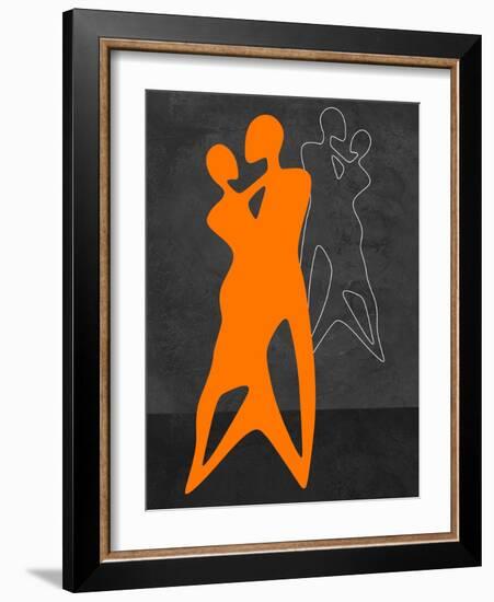 Orange Couple Dancing-Felix Podgurski-Framed Art Print