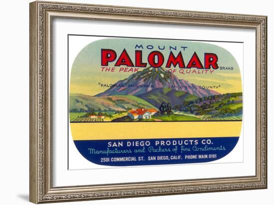 Orange Crate Label, Mount Palomar, California-null-Framed Art Print