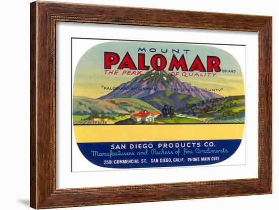 Orange Crate Label, Mount Palomar, California-null-Framed Art Print