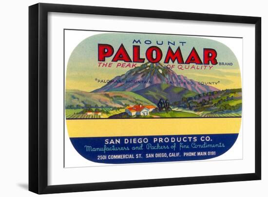 Orange Crate Label, Mount Palomar, California-null-Framed Art Print