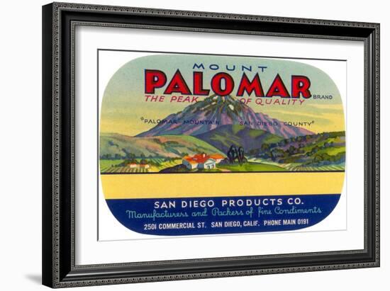 Orange Crate Label, Mount Palomar, California-null-Framed Art Print