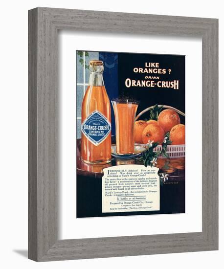 Orange-Crush, Oranges, USA, 1920-null-Framed Giclee Print