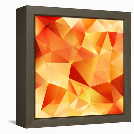 Orange Crystal Vector Abstract Pattern-art_of_sun-Framed Stretched Canvas