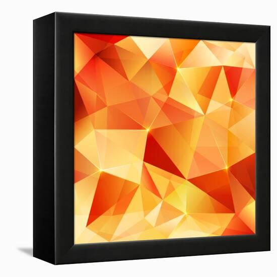 Orange Crystal Vector Abstract Pattern-art_of_sun-Framed Stretched Canvas