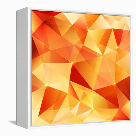 Orange Crystal Vector Abstract Pattern-art_of_sun-Framed Stretched Canvas