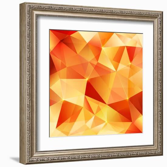 Orange Crystal Vector Abstract Pattern-art_of_sun-Framed Art Print