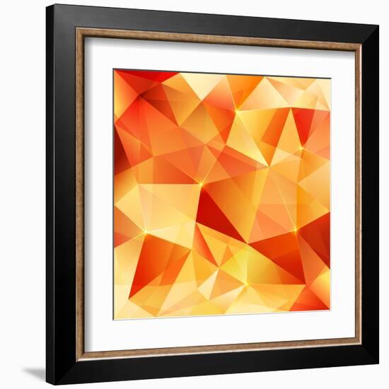 Orange Crystal Vector Abstract Pattern-art_of_sun-Framed Art Print