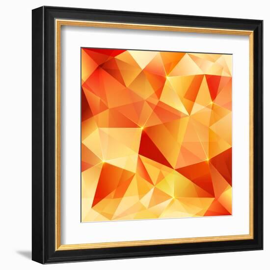 Orange Crystal Vector Abstract Pattern-art_of_sun-Framed Art Print