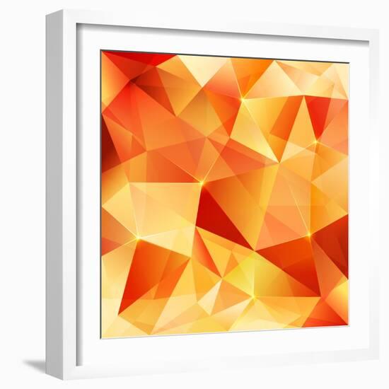 Orange Crystal Vector Abstract Pattern-art_of_sun-Framed Art Print