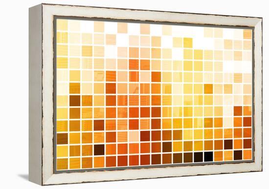 Orange Cubic Professional Abstract Background-kentoh-Framed Stretched Canvas