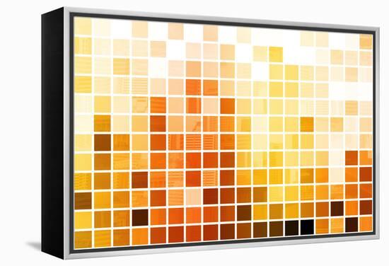Orange Cubic Professional Abstract Background-kentoh-Framed Stretched Canvas