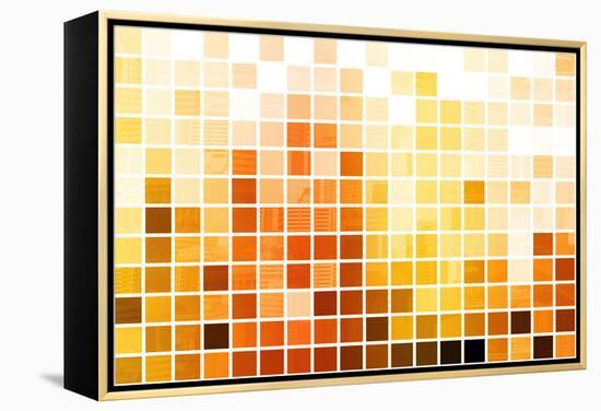 Orange Cubic Professional Abstract Background-kentoh-Framed Stretched Canvas