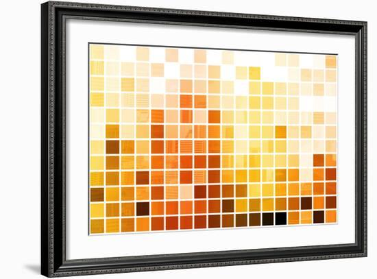 Orange Cubic Professional Abstract Background-kentoh-Framed Art Print