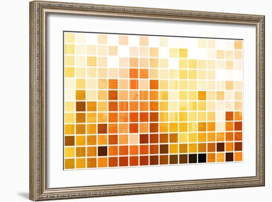 Orange Cubic Professional Abstract Background-kentoh-Framed Art Print