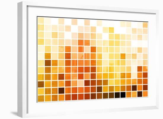 Orange Cubic Professional Abstract Background-kentoh-Framed Art Print