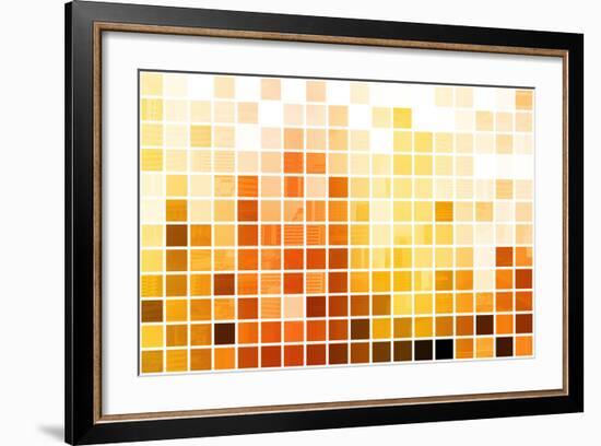 Orange Cubic Professional Abstract Background-kentoh-Framed Art Print