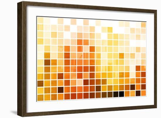 Orange Cubic Professional Abstract Background-kentoh-Framed Art Print