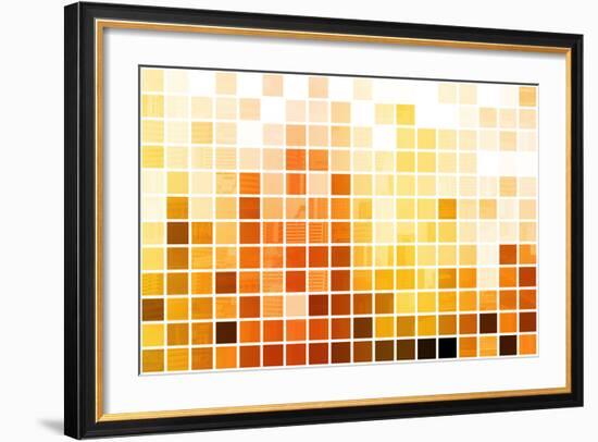 Orange Cubic Professional Abstract Background-kentoh-Framed Art Print