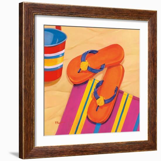 Orange Flip Flops-Paul Brent-Framed Art Print