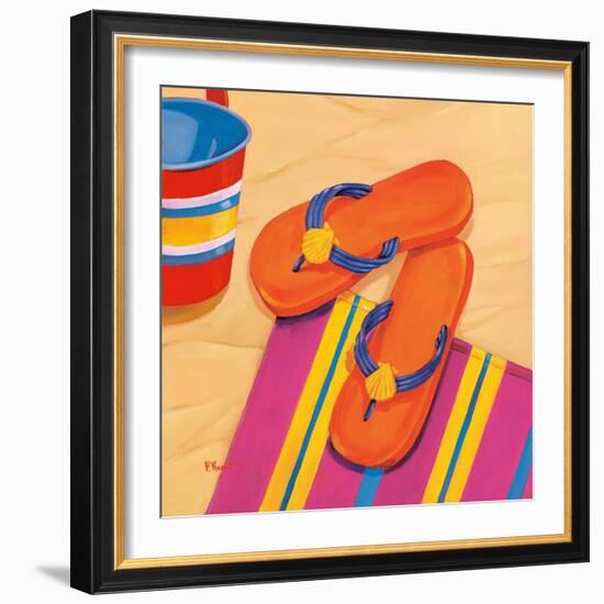 Orange Flip Flops-Paul Brent-Framed Art Print