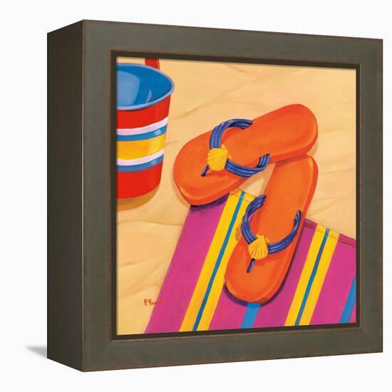 Orange Flip Flops-Paul Brent-Framed Stretched Canvas