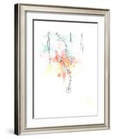 Orange Floral Splash-Jan Weiss-Framed Art Print