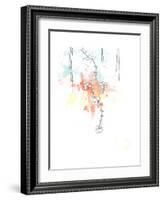 Orange Floral Splash-Jan Weiss-Framed Art Print