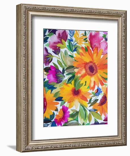 Orange Gerber Daisies 2-Kim Parker-Framed Giclee Print