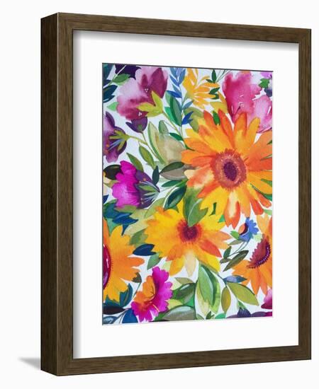 Orange Gerber Daisies 2-Kim Parker-Framed Giclee Print