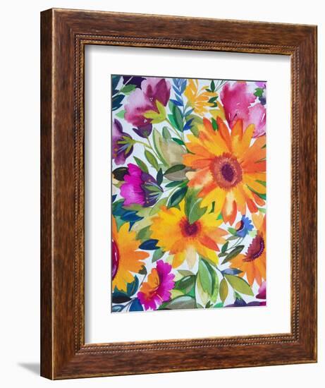 Orange Gerber Daisies 2-Kim Parker-Framed Giclee Print