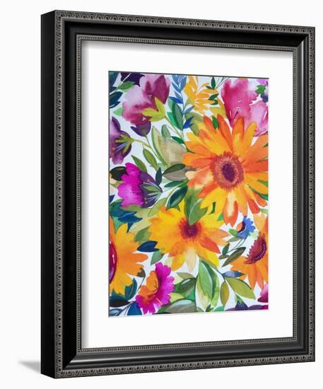 Orange Gerber Daisies 2-Kim Parker-Framed Giclee Print