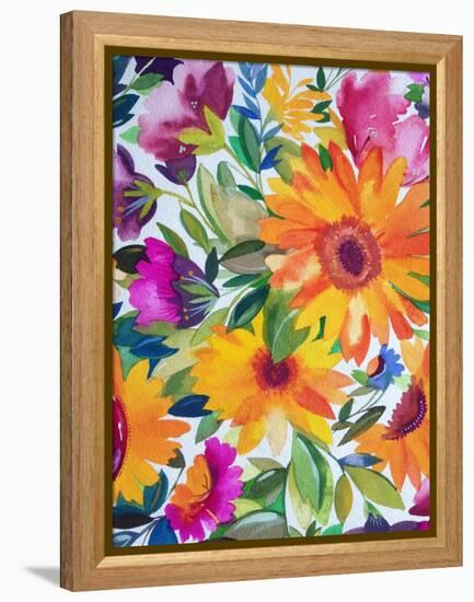 Orange Gerber Daisies 2-Kim Parker-Framed Premier Image Canvas