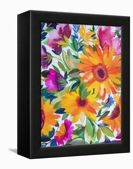 Orange Gerber Daisies 2-Kim Parker-Framed Premier Image Canvas