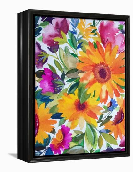 Orange Gerber Daisies 2-Kim Parker-Framed Premier Image Canvas