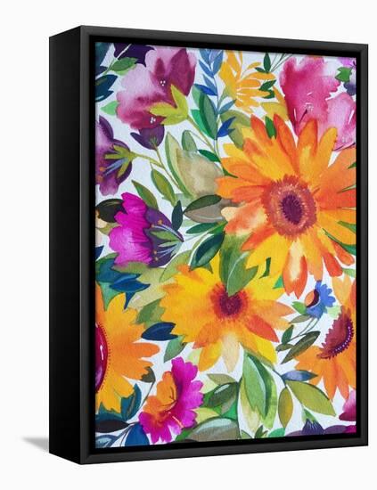 Orange Gerber Daisies 2-Kim Parker-Framed Premier Image Canvas