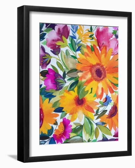 Orange Gerber Daisies 2-Kim Parker-Framed Giclee Print