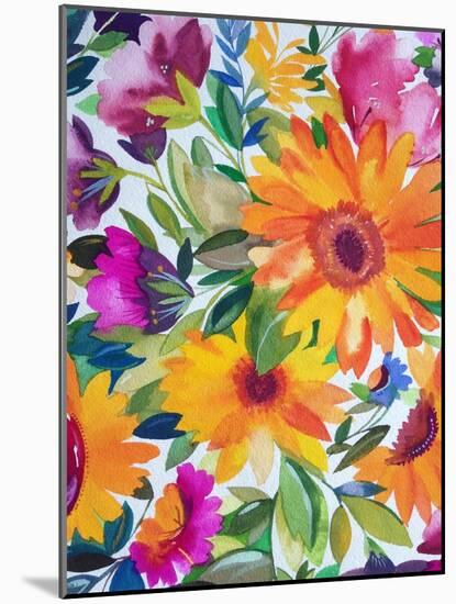 Orange Gerber Daisies 2-Kim Parker-Mounted Giclee Print