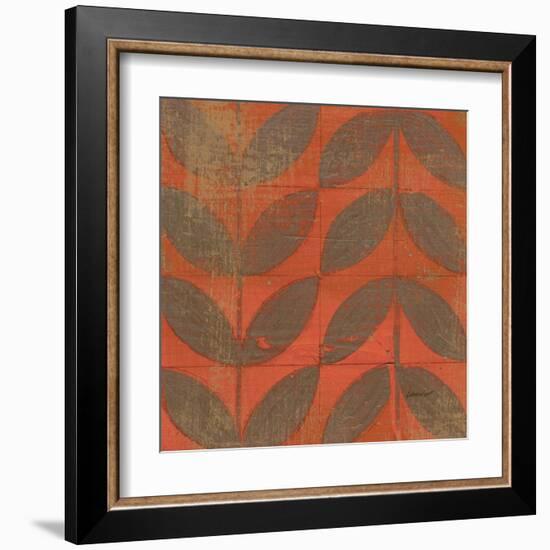 Orange Gold Leaves-Kathrine Lovell-Framed Art Print