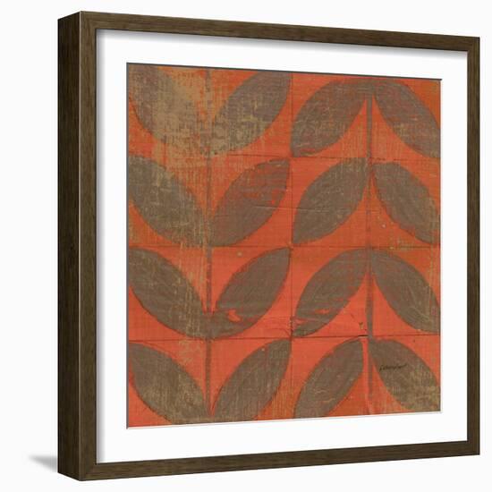 Orange Gold Leaves-Kathrine Lovell-Framed Art Print