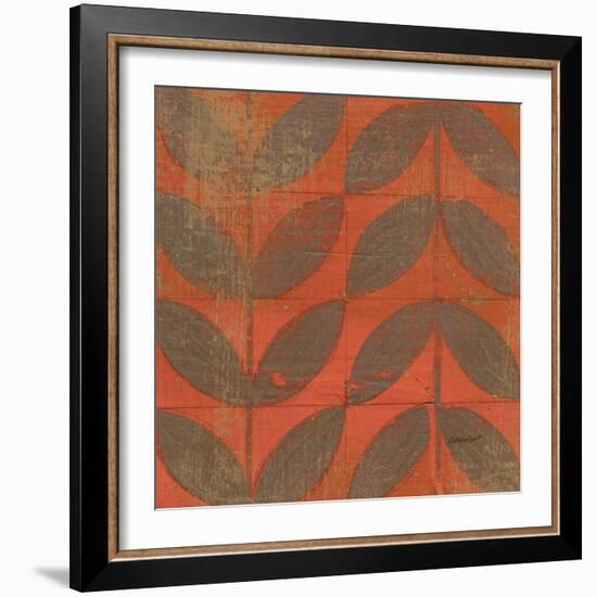 Orange Gold Leaves-Kathrine Lovell-Framed Art Print