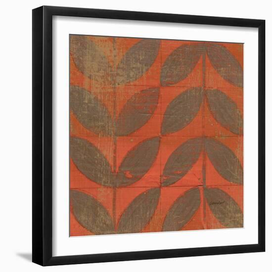 Orange Gold Leaves-Kathrine Lovell-Framed Art Print