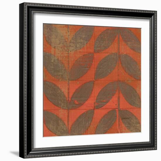 Orange Gold Leaves-Kathrine Lovell-Framed Art Print