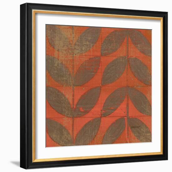 Orange Gold Leaves-Kathrine Lovell-Framed Art Print